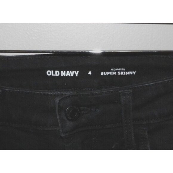 OLD NAVY black faded high rise super skinny jeans inseam 28" women's size 4 - Picture 4 of 4